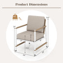 2 Packs Patio Aluminum Sofa with Wicker Backrest and Armrests