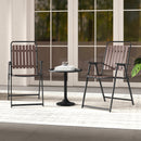 Folding Patio Dining Chairs Set of 4 - Heavy-Duty Metal Frame