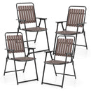 Folding Patio Dining Chairs Set of 4 - Heavy-Duty Metal Frame