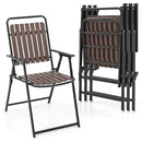 Folding Patio Dining Chairs Set of 4 - Heavy-Duty Metal Frame