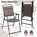 Folding Patio Dining Chairs Set of 4 - Heavy-Duty Metal Frame