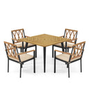 Outdoor Dining Table and Chairs with Cushions and 1.9 inches Umbrella Hole