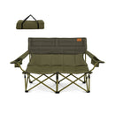 Oversized Camping Chair Folding Loveseat Camping Couch with Cup Holders & Thick Padding