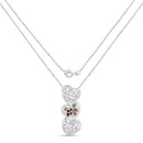 0.45 Carat Genuine Red Diamond and White Diamond .925 Sterling Silver Pendant