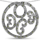0.22 Carat Genuine Green Diamond .925 Sterling Silver Pendant