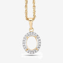 0.22 Carat Genuine White Diamond 14K Yellow Gold Semi Mount Pendant - holds 9x7mm Oval Gemstone