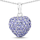 7.00 Carat Genuine Tanzanite .925 Sterling Silver Pendant