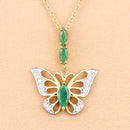 0.72 Carat Genuine Emerald and White Zircon .925 Sterling Silver Pendant