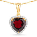 5.76 Carat Genuine Garnet and White Topaz .925 Sterling Silver Pendant