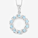 1.30 Carat Genuine Swiss Blue Topaz and White Topaz .925 Sterling Silver Pendant