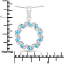1.30 Carat Genuine Swiss Blue Topaz and White Topaz .925 Sterling Silver Pendant