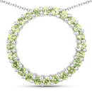 0.84 Carat Genuine Peridot .925 Sterling Silver Pendant