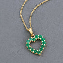 0.48 Carat Genuine Zambian Emerald 10K Yellow Gold Pendant