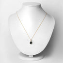 1.39 Carat Genuine Green Tourmaline and White Diamond 14K Yellow Gold Pendant