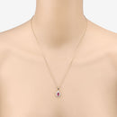1.03 Carat Genuine Ruby and White Diamond 14K Yellow Gold Pendant