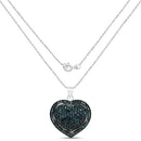 1.25 Carat Genuine Blue Diamond .925 Sterling Silver Pendant