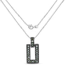 0.36 Carat Genuine Green Diamond .925 Sterling Silver Pendant