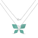 3.12 Carat Genuine Emerald .925 Sterling Silver Pendant