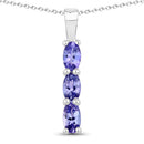 0.75 Carat Genuine Tanzanite .925 Sterling Silver Pendant