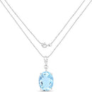 11.25 Carat Genuine Swiss Blue Topaz .925 Sterling Silver Pendant