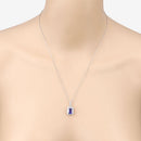 2.56 Carat Genuine Tanzanite and White Diamond 14K White Gold Pendant