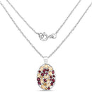 2.88 Carat Genuine Citrine and Rhodolite .925 Sterling Silver Pendant