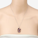 2.12 Carat Genuine Amethyst .925 Sterling Silver Pendant