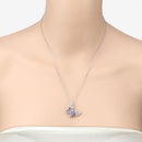 1.62 Carat Genuine Multi Stones .925 Sterling Silver Pendant