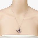 3.80 Carat Genuine Multi Stones .925 Sterling Silver Pendant