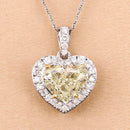 IGI Certified 4.51 Carat Genuine Light Yellow Diamond Center and 0.45cttw White Diamond 18K White Gold Pendant (4.96cttw)