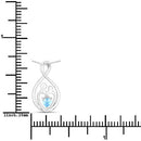 0.13 Carat Genuine Swiss Blue Topaz .925 Sterling Silver Pendant