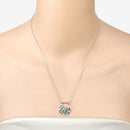 1.35 Carat Genuine Emerald and White Topaz .925 Sterling Silver Pendant