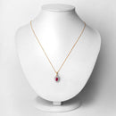 0.95 Carat Genuine Ruby and White Diamond 10K Yellow Gold Pendant