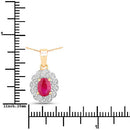 0.95 Carat Genuine Ruby and White Diamond 10K Yellow Gold Pendant