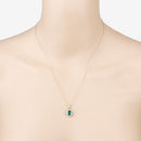 1.36 Carat Genuine Zambian Emerald and White Diamond 10K Yellow Gold Pendant