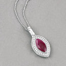 1.52 Carat Genuine Ruby and White Diamond 10K White Gold Pendant