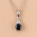 0.88 Carat Genuine Blue Sapphire and White Diamond 10K White Gold Pendant