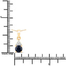 0.88 Carat Genuine Blue Sapphire and White Diamond 10K Yellow Gold Pendant