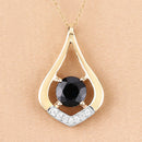 1.24 Carat Genuine Blue Sapphire and White Diamond 10K Yellow Gold Pendant