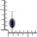 2.27 Carat Genuine Blue Sapphire and White Diamond 10K White Gold Pendant