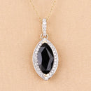 2.27 Carat Genuine Blue Sapphire and White Diamond 10K Yellow Gold Pendant