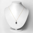 2.27 Carat Genuine Blue Sapphire and White Diamond 10K Yellow Gold Pendant