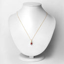 0.69 Carat Genuine Ruby and White Diamond 14K Yellow Gold Pendant