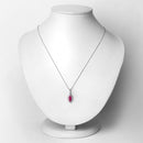 1.60 Carat Genuine Ruby and White Diamond 14K White Gold Pendant