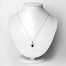 1.48 Carat Genuine Blue Sapphire and White Diamond 14K Yellow Gold Pendant
