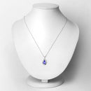 2.67 Carat Genuine Tanzanite and White Diamond 14K White Gold Pendant