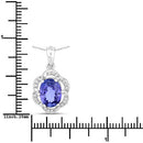 3.11 Carat Genuine Tanzanite and White Diamond 14K White Gold Pendant