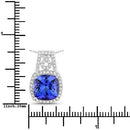 4.30 Carat Genuine Tanzanite and White Diamond 14K White Gold Pendant