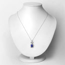 2.62 Carat Genuine Tanzanite and White Diamond 14K White Gold Pendant