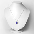 2.97 Carat Genuine Tanzanite and White Diamond 14K White Gold Pendant